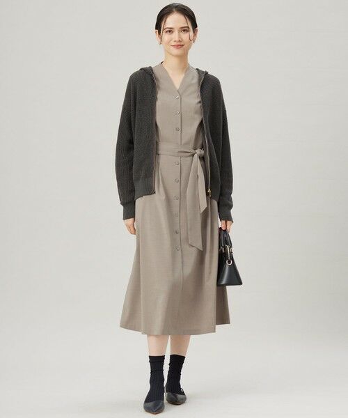 L size ONWARD(大きいサイズ) / エルサイズオンワード パーカー | 【洗える】リネンミドルゲージフーディ ニット | 詳細9