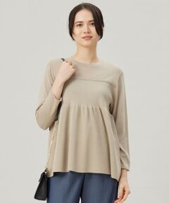 L size ONWARD(大きいサイズ) / エルサイズオンワード ニット・セーター | 【洗える】ドライコットンハイゲージペプラム ニット