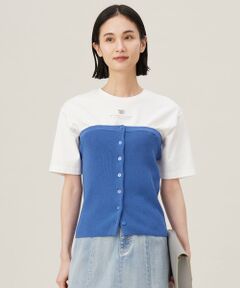 L size ONWARD(大きいサイズ) / エルサイズオンワード その他トップス | 【洗える】ドライコットンハイゲージニット ビスチェ