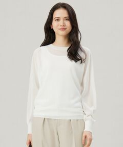 L size ONWARD(大きいサイズ) / エルサイズオンワード ニット・セーター | 【洗える】シアーアセテート ニット