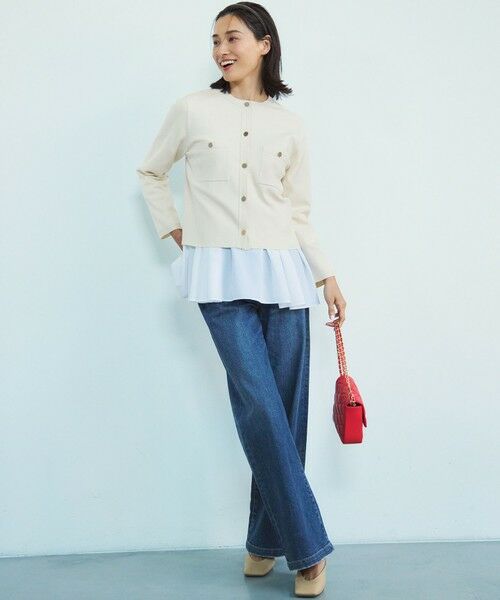 L size ONWARD(大きいサイズ) / エルサイズオンワード カーディガン・ボレロ | 【洗える】コンフォートストレッチ ニット カーディガン | 詳細1