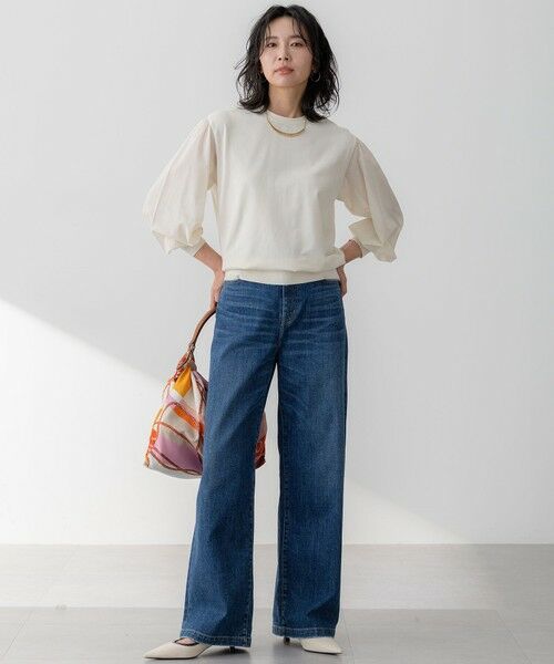 L size ONWARD(大きいサイズ) / エルサイズオンワード ニット・セーター | 【洗える】コンフォートストレッチ パフスリーブ ニット | 詳細3