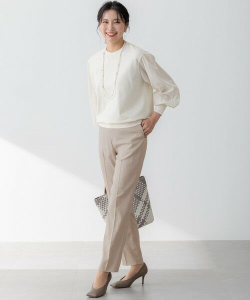 L size ONWARD(大きいサイズ) / エルサイズオンワード ニット・セーター | 【洗える】コンフォートストレッチ パフスリーブ ニット | 詳細4