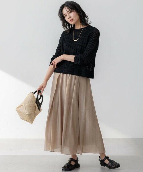 L size ONWARD(大きいサイズ) / エルサイズオンワード ニット・セーター | 【洗える】コットンギマ ストライプ ニット | 詳細4