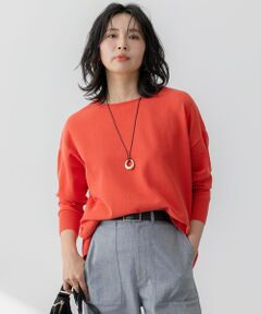 L size ONWARD(大きいサイズ) / エルサイズオンワード ニット・セーター | 【洗える】コットンポリエステルストレッチ オーバーサイズ ニット