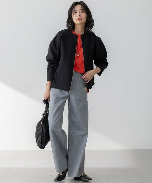 L size ONWARD(大きいサイズ) / エルサイズオンワード ニット・セーター | 【洗える】コットンポリエステルストレッチ オーバーサイズ ニット | 詳細3