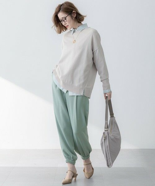 L size ONWARD(大きいサイズ) / エルサイズオンワード ニット・セーター | 【洗える】コットンポリエステルストレッチ オーバーサイズ ニット | 詳細7