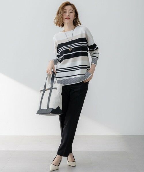 L size ONWARD(大きいサイズ) / エルサイズオンワード ニット・セーター | 【洗える】コットンポリエステルストレッチ オーバーサイズ ニット | 詳細12