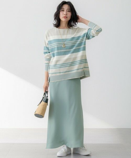 L size ONWARD(大きいサイズ) / エルサイズオンワード ニット・セーター | 【洗える】コットンポリエステルストレッチ オーバーサイズ ニット | 詳細13