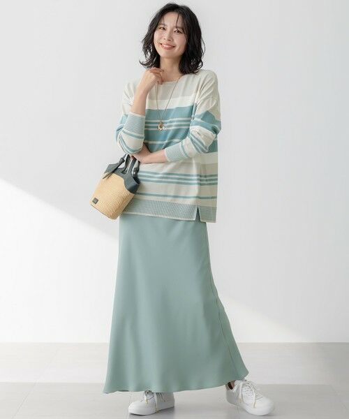 L size ONWARD(大きいサイズ) / エルサイズオンワード ニット・セーター | 【洗える】コットンポリエステルストレッチ オーバーサイズ ニット | 詳細14