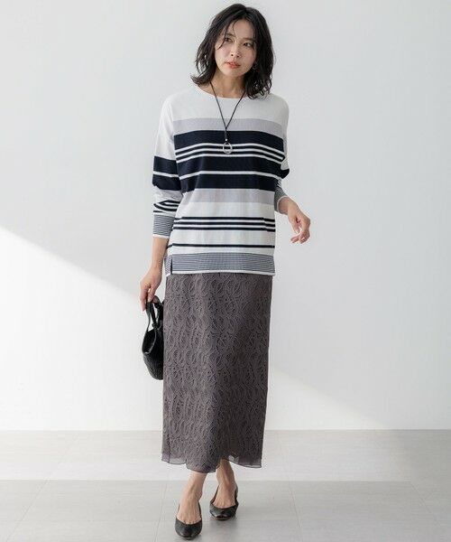 L size ONWARD(大きいサイズ) / エルサイズオンワード ニット・セーター | 【洗える】コットンポリエステルストレッチ オーバーサイズ ニット | 詳細15