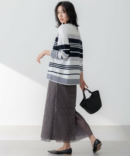 L size ONWARD(大きいサイズ) / エルサイズオンワード ニット・セーター | 【洗える】コットンポリエステルストレッチ オーバーサイズ ニット | 詳細16