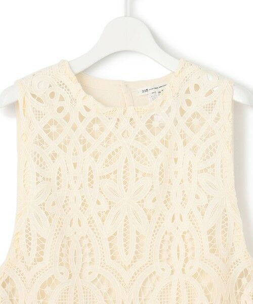 L size ONWARD(大きいサイズ) / エルサイズオンワード ベスト | 【洗える】エンブロイダリーレース ニットベスト | 詳細8