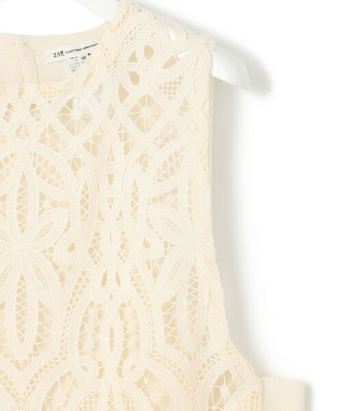L size ONWARD(大きいサイズ) / エルサイズオンワード ベスト | 【洗える】エンブロイダリーレース ニットベスト | 詳細10