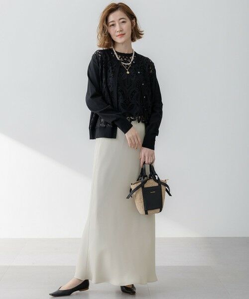 L size ONWARD(大きいサイズ) / エルサイズオンワード ベスト | 【洗える】エンブロイダリーレース ニットベスト | 詳細16