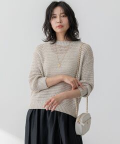 L size ONWARD(大きいサイズ) / エルサイズオンワード ニット・セーター | 【洗える】スパングル ボートネック ニット