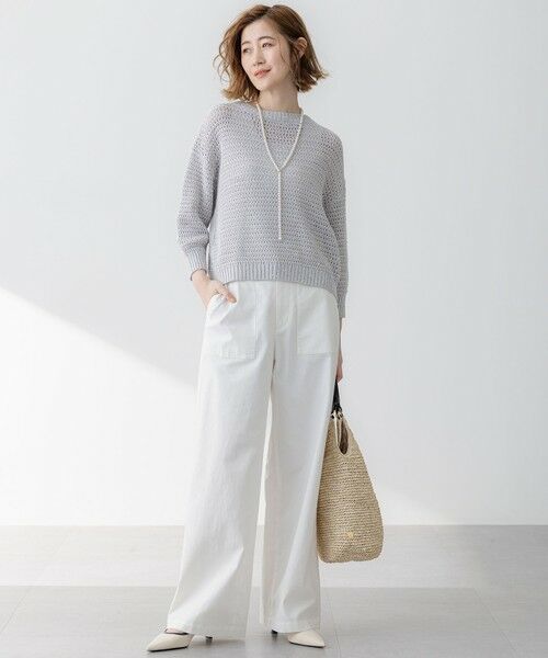 L size ONWARD(大きいサイズ) / エルサイズオンワード ニット・セーター | 【洗える】スパングル ボートネック ニット | 詳細1