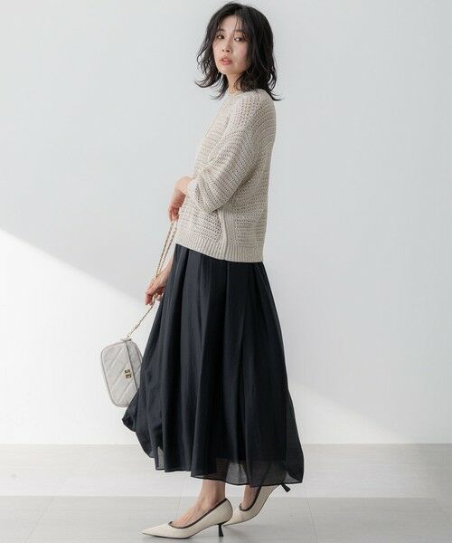 L size ONWARD(大きいサイズ) / エルサイズオンワード ニット・セーター | 【洗える】スパングル ボートネック ニット | 詳細10