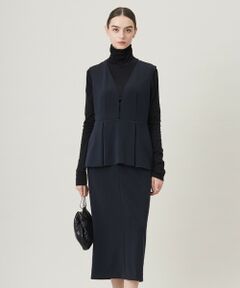 L size ONWARD(大きいサイズ) / エルサイズオンワード ロング・マキシ丈スカート | 【洗える】ミリオーネダンボールニット  ジャンパースカートワンピース