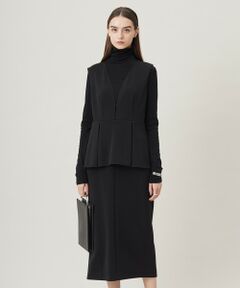 L size ONWARD(大きいサイズ) / エルサイズオンワード ロング・マキシ丈スカート | 【洗える】ミリオーネダンボールニット  ジャンパースカートワンピース