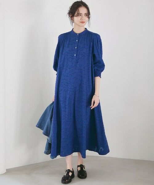 【未使用級】マックスマーラ 総柄 ジャージー とろみ ロングワンピース ブルー 未使用級】マックスマーラ 総柄 ジャージー とろみ ロング