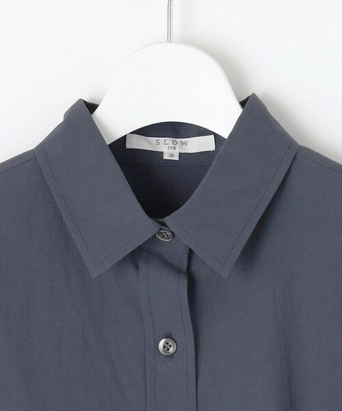 L size ONWARD(大きいサイズ) / エルサイズオンワード ミニ丈・ひざ丈ワンピース | 【SLOW/一部店舗限定】タンブラーコットンブロード シャツワンピース | 詳細7