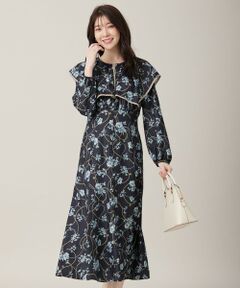 L size ONWARD(大きいサイズ) / エルサイズオンワード ロング・マキシ丈ワンピース | 【洗える】スカーフデザインプリント ワンピース