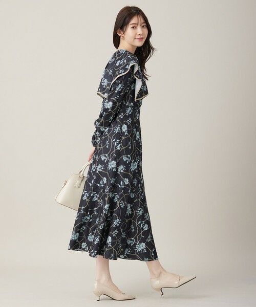 L size ONWARD(大きいサイズ) / エルサイズオンワード ロング・マキシ丈ワンピース | 【洗える】スカーフデザインプリント ワンピース | 詳細7