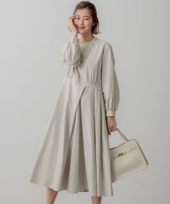 L size ONWARD(大きいサイズ) / エルサイズオンワード ロング・マキシ丈ワンピース | 【VERYコラボ】ラスタークロス タックワンピース