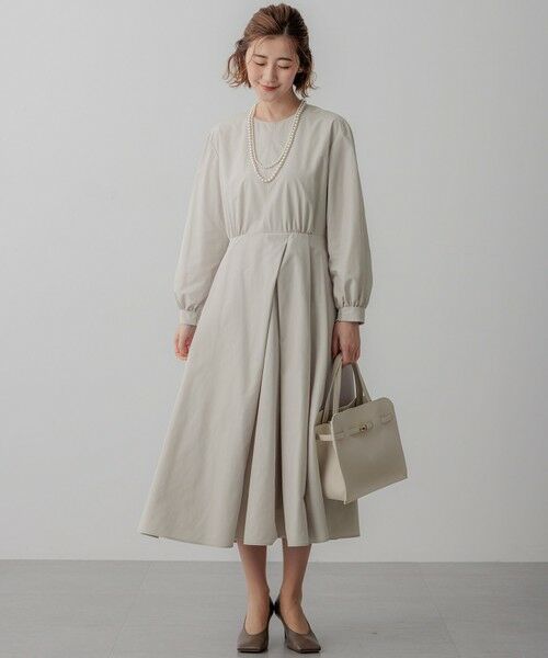 L size ONWARD(大きいサイズ) / エルサイズオンワード ロング・マキシ丈ワンピース | 【VERYコラボ】ラスタークロス タックワンピース | 詳細7