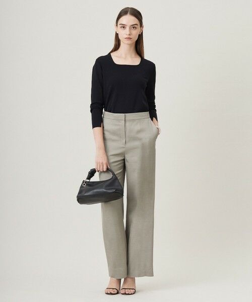 L size ONWARD(大きいサイズ) / エルサイズオンワード その他パンツ | Vi/Ly/Liツイル ワイドストレートパンツ | 詳細4