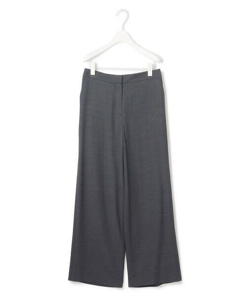 L size ONWARD(大きいサイズ)/エルサイズオンワード Vi/Ly/Liツイル ワイドストレートパンツ チャコール系 40 L size ONWARD(大きいサイズ)/エルサイズオンワード Vi/Ly/Liツイル ワイドストレートパンツ チャコール系 40