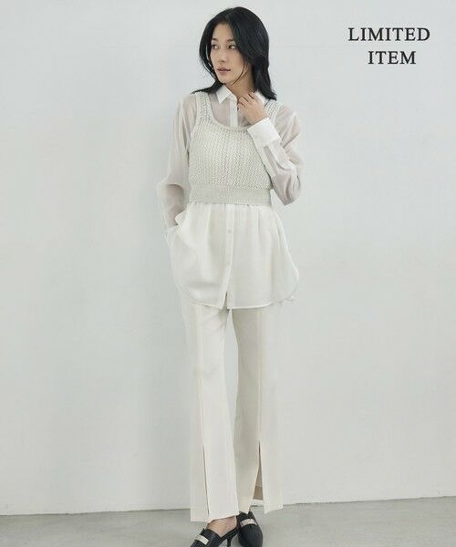 L size ONWARD(大きいサイズ) / エルサイズオンワード その他パンツ | 【WEB限定・洗える】キュプラハイパワーストレッチ セミフレアパンツ | 詳細17