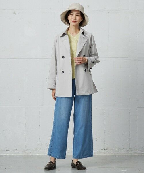 L size ONWARD(大きいサイズ) / エルサイズオンワード デニムパンツ | 【洗える】5ozバージラコンパクト デニム セミワイドパンツ | 詳細4