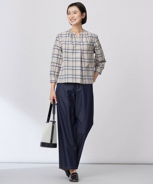 L size ONWARD(大きいサイズ) / エルサイズオンワード デニムパンツ | 【洗える】5ozバージラコンパクト デニム セミワイドパンツ | 詳細25