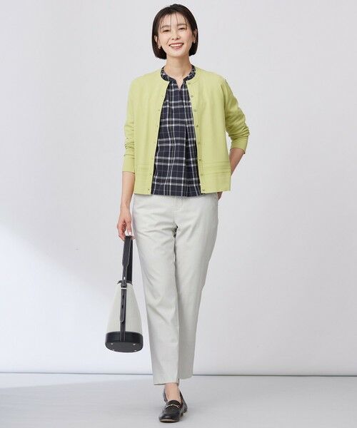 L size ONWARD(大きいサイズ) / エルサイズオンワード その他パンツ | 【セットアップ対応・洗える】セルロースリネンストレッチ テーパード パンツ | 詳細7