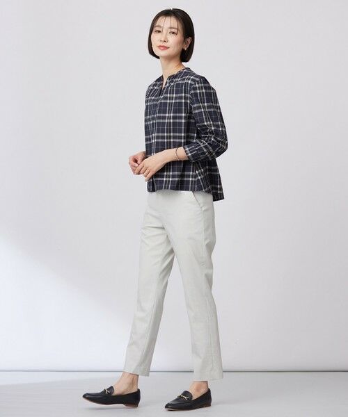 L size ONWARD(大きいサイズ) / エルサイズオンワード その他パンツ | 【セットアップ対応・洗える】セルロースリネンストレッチ テーパード パンツ | 詳細9