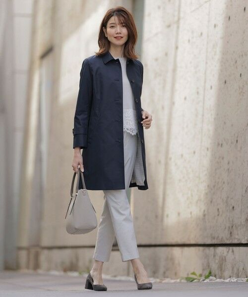 L size ONWARD(大きいサイズ) / エルサイズオンワード その他パンツ | 【セットアップ対応・洗える】セルロースリネンストレッチ テーパード パンツ | 詳細4