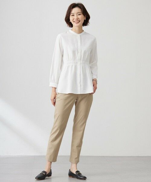 L size ONWARD(大きいサイズ) / エルサイズオンワード その他パンツ | 【セットアップ対応・洗える】セルロースリネンストレッチ テーパード パンツ | 詳細21