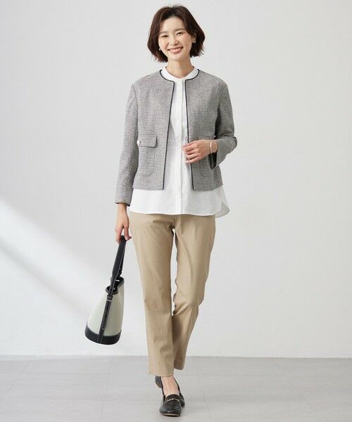 L size ONWARD(大きいサイズ) / エルサイズオンワード その他パンツ | 【セットアップ対応・洗える】セルロースリネンストレッチ テーパード パンツ | 詳細22