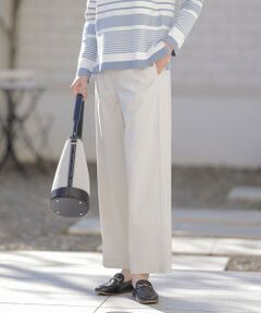 L size ONWARD(大きいサイズ) / エルサイズオンワード その他パンツ | 【セットアップ対応・洗える】セルロースリネンストレッチ ワイド パンツ