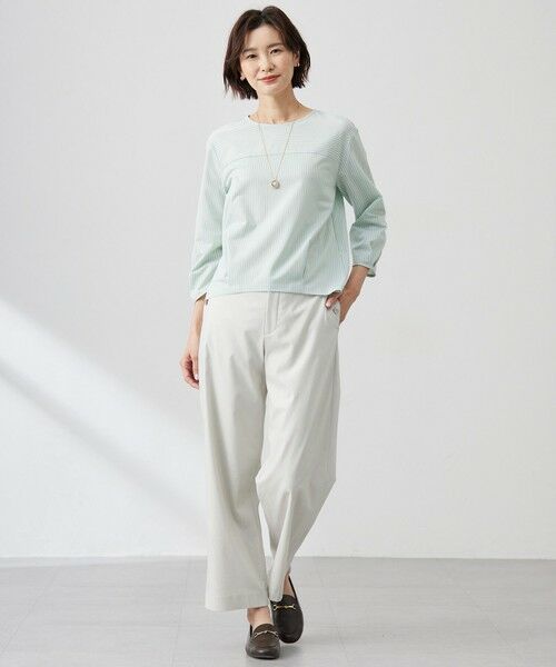 L size ONWARD(大きいサイズ) / エルサイズオンワード その他パンツ | 【セットアップ対応・洗える】セルロースリネンストレッチ ワイド パンツ | 詳細11