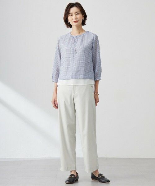 L size ONWARD(大きいサイズ) / エルサイズオンワード その他パンツ | 【セットアップ対応・洗える】セルロースリネンストレッチ ワイド パンツ | 詳細15