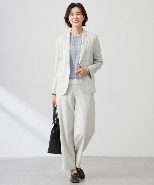 L size ONWARD(大きいサイズ) / エルサイズオンワード その他パンツ | 【セットアップ対応・洗える】セルロースリネンストレッチ ワイド パンツ | 詳細16