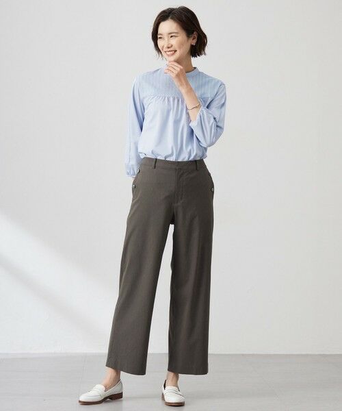 L size ONWARD(大きいサイズ) / エルサイズオンワード その他パンツ | 【セットアップ対応・洗える】セルロースリネンストレッチ ワイド パンツ | 詳細22