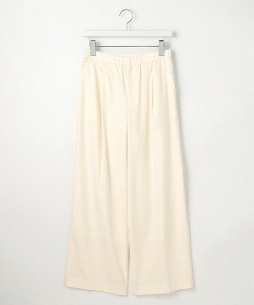 L size ONWARD(大きいサイズ) / エルサイズオンワード その他パンツ | 【洗える】セルロースリネンストレッチ タックワイドパンツ | 詳細5