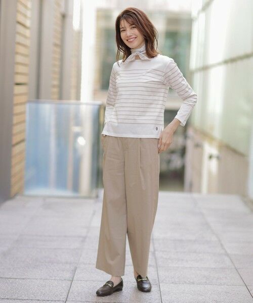 L size ONWARD(大きいサイズ) / エルサイズオンワード その他パンツ | 【洗える】セルロースリネンストレッチ タックワイドパンツ | 詳細11