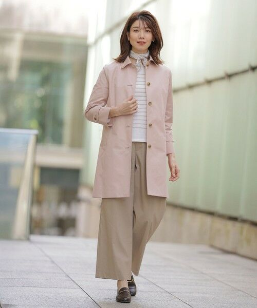 L size ONWARD(大きいサイズ) / エルサイズオンワード その他パンツ | 【洗える】セルロースリネンストレッチ タックワイドパンツ | 詳細12