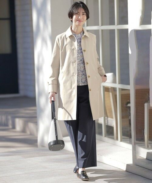 L size ONWARD(大きいサイズ) / エルサイズオンワード その他パンツ | 【洗える】セルロースリネンストレッチ タックワイドパンツ | 詳細16