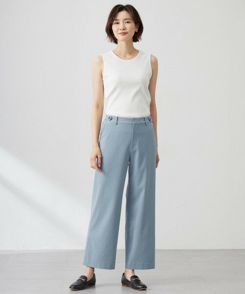 L size ONWARD(大きいサイズ) / エルサイズオンワード その他パンツ | 【洗える】CARREMAN 2WAY ストレート ワイド パンツ | 詳細9